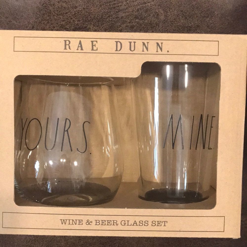 NWT Rae Dunn Wine and Beer glass set